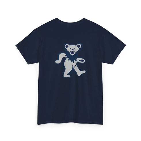 Grateful Dead - Front + Back Print - New York Yankees Classic Stealie / Dancing Bear T-Shirt - MLB - StealieShop